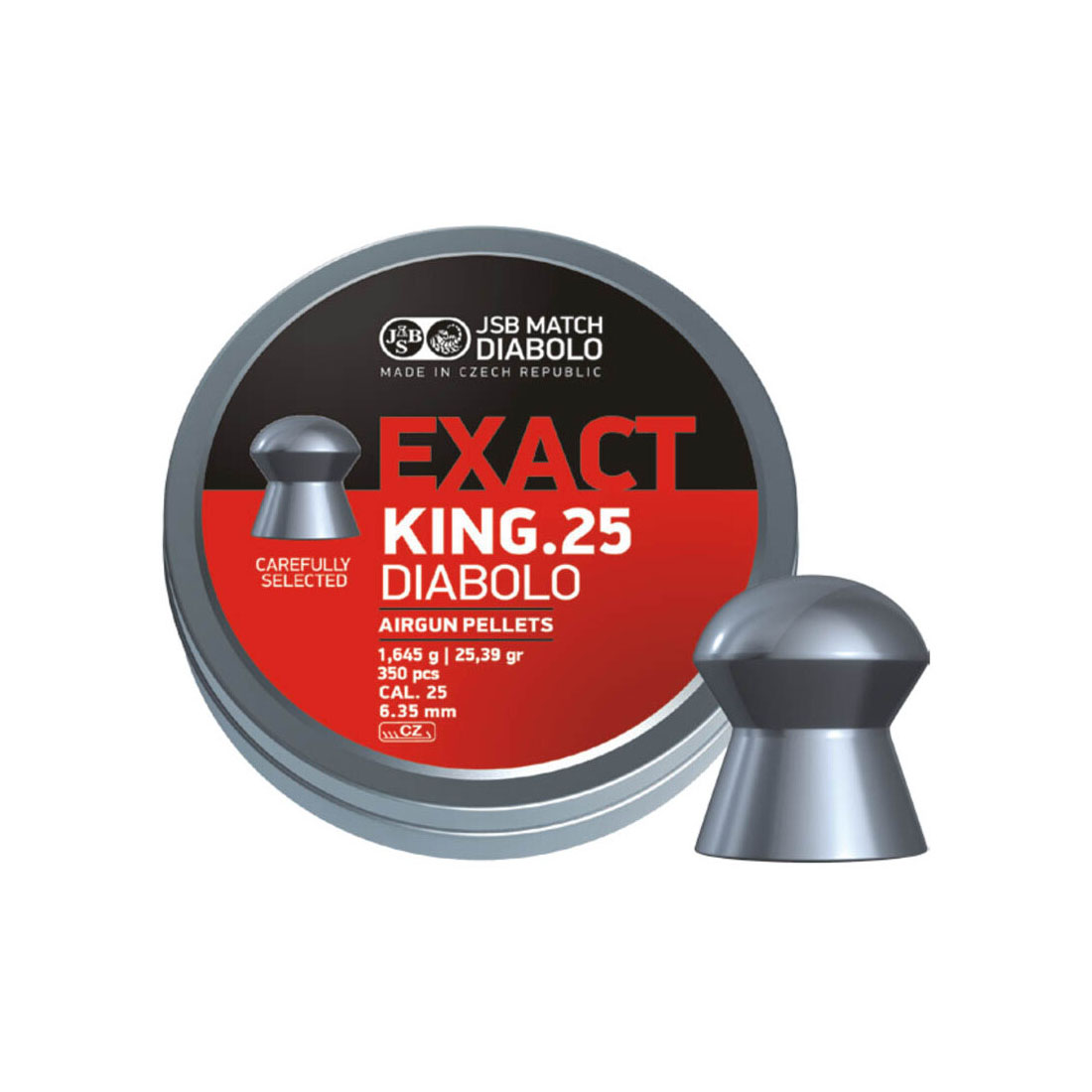 JSB Exact King 6.35 mm Diabolo Airgun Pellets  - 350 pcs