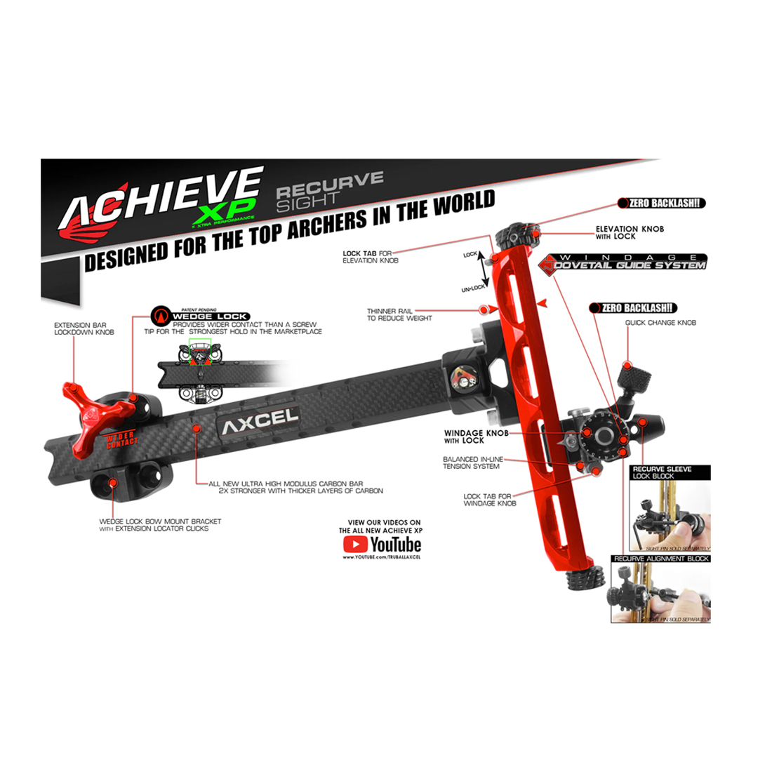 Axcel Achieve XP 9 Inch Recurve Sight