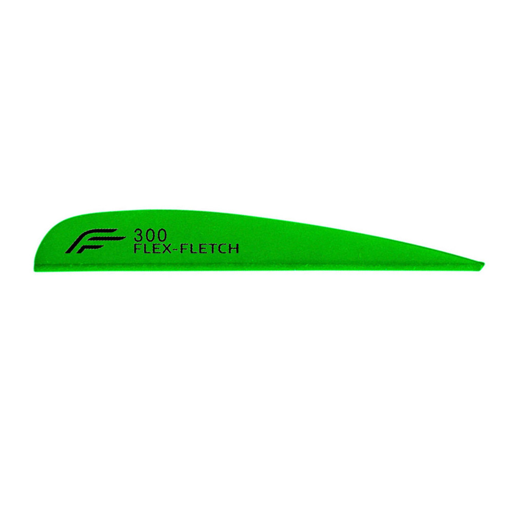 Flex-Fletch Vanes FFP No-Prep Parabolic Color: Fluor Green / Model: FFP 300